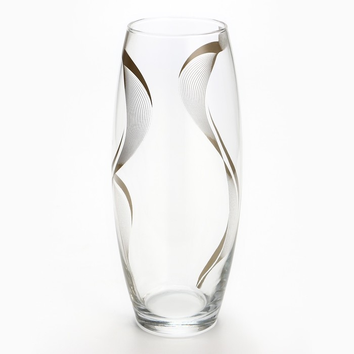 Ваза для цветов &laquo;Линии&raquo; стеклянная, прозрачная, 26 см, 1,7 л.