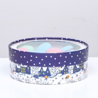 Коробка для макарун тубус с окном "С Новым годом" 21 х 21 х 7 см Коробка для макарун тубус с окном "С Новым годом" 21 х 21 х 7 см