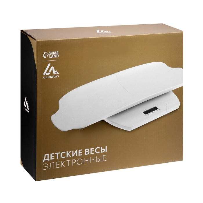 Весы детские Luazon LVE-02, до 20 кг, жк-дисплей, 2хAAА (не в компл.), автоотключение, белые Весы детские Luazon LVE-02, до 20 кг, жк-дисплей, 2хAAА (не в компл.), автоотключение, белые