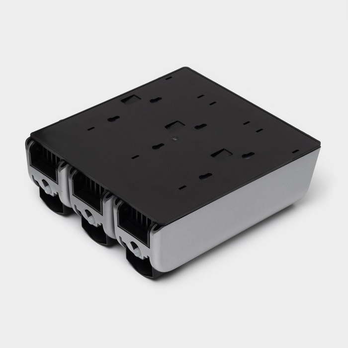 Диспенсер для мыла SAVANNA, механический, 3 отсека по 350 мл: шампунь, кондиционер, гель, серый