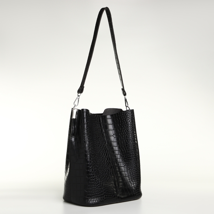 Сумка женская на магните TEXTURA, средний размер, цвет чёрный Сумка женская на магните TEXTURA, средний размер, цвет чёрный