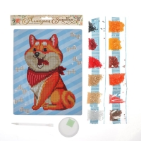 Алмазная мозаика с частичным заполнением для детей «Пушистая собачка», 20 х 25 см Алмазная мозаика с частичным заполнением для детей «Пушистая собачка», 20 х 25 см