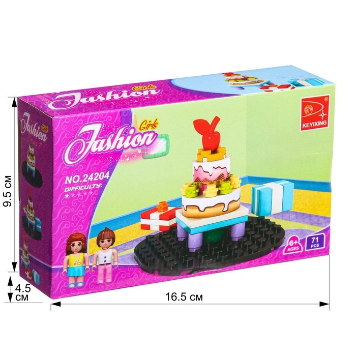 Конструктор &laquo;Праздничный торт&raquo;, 2 фигурки в комплекте, 60 деталей