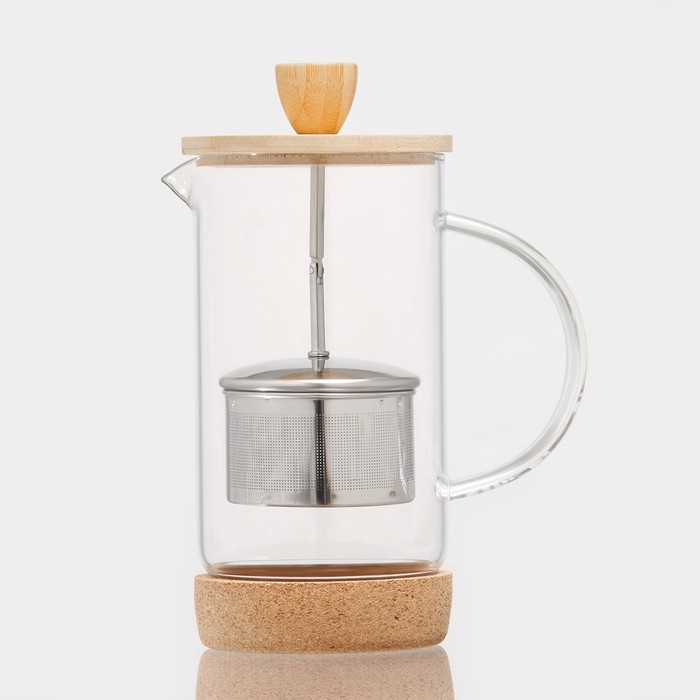 Чайник заварочный стеклянный на подставке SL Home &laquo;Риальто&raquo;, 600 мл, цвет прозрачный