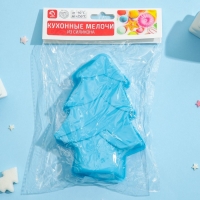 Форма для выпечки новогодняя Доляна &laquo;Ёлочка&raquo;, силикон, 13,5&times;10,5 см, цвет синий