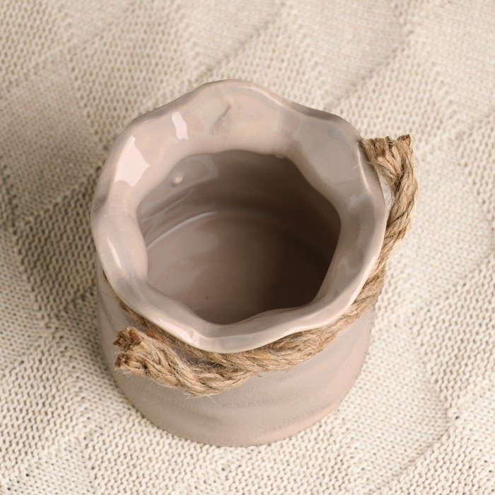 Кашпо "Мешочек" 10х9,5см, бежевый