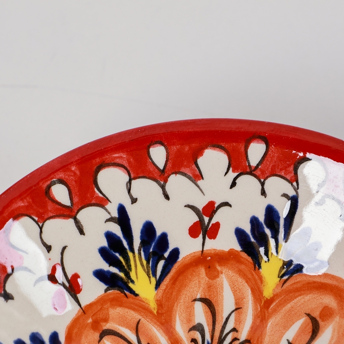 Конфетница Риштанская Керамика Конфетница Риштанская Керамика "Цветы", красная