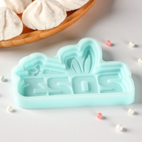 Силиконовая форма «2023 Ушки», 11×7,7×1 см, цвет бирюзовый Силиконовая форма «2023 Ушки», 11×7,7×1 см, цвет бирюзовый