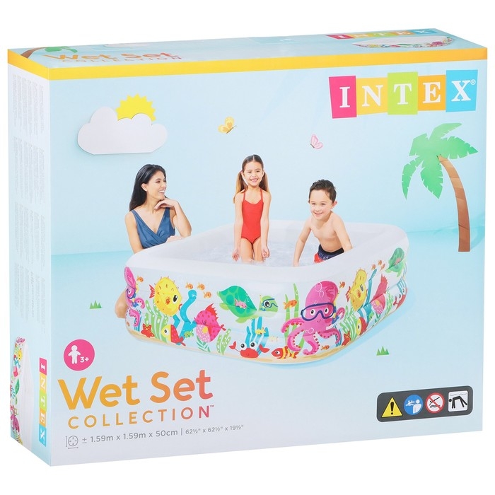 Бассейн надувной «Аквариум», 159 х 159 х 50 см, от 3 лет, 57471NP INTEX Бассейн надувной «Аквариум», 159 х 159 х 50 см, от 3 лет, 57471NP INTEX