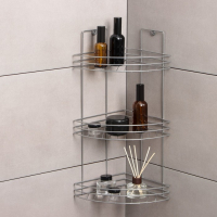 Полка угловая 3-х ярусная, 20&times;20&times;49 см, цвет хром