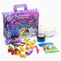 Новогодний подарок, сладкий, детский &laquo;Волшебных моментов&raquo;, конфеты + слайм, 500 г