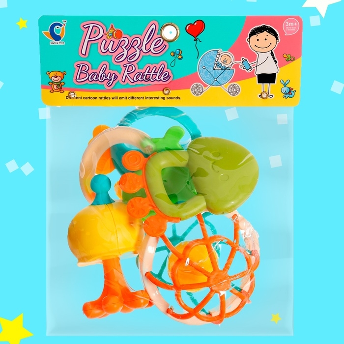 Набор погремушек с прорезывателями для зубов, 5 предметов Набор погремушек с прорезывателями для зубов, 5 предметов