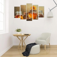 Картина модульная на подрамнике "Медовая сладость" 2-25х53,2-25х67,1-25х80,80х140  см