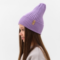 Шапка детская MINAKU с отворотом р-р 56-58, цв. сиреневый Шапка детская MINAKU с отворотом р-р 56-58, цв. сиреневый