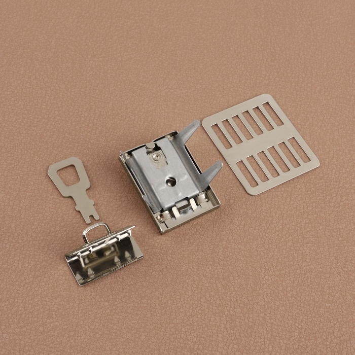 Застёжка для сумки, 3,5 &times; 2,6 см, цвет серебряный