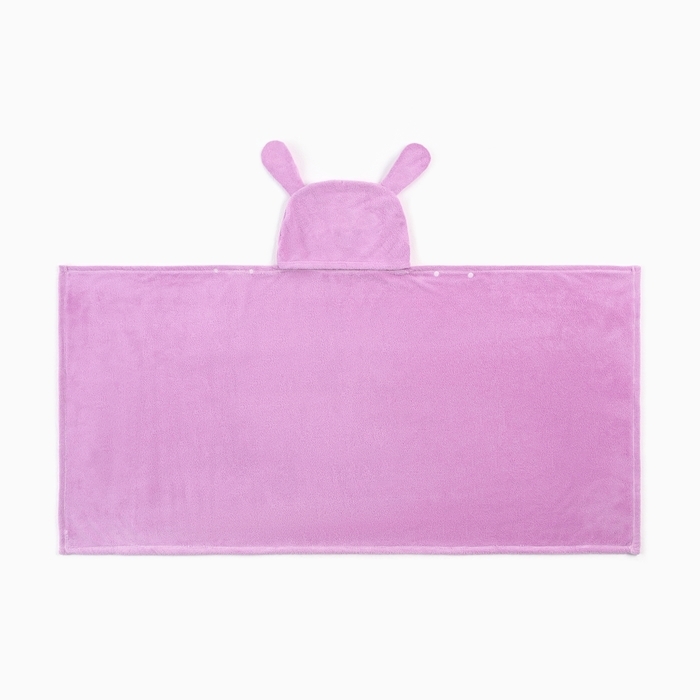 Полотенце-уголок LoveLife Полотенце-уголок LoveLife "Зая", цв. фиолетовый, 70х140 см, 100% п/э, микрофибра 280 г/м2