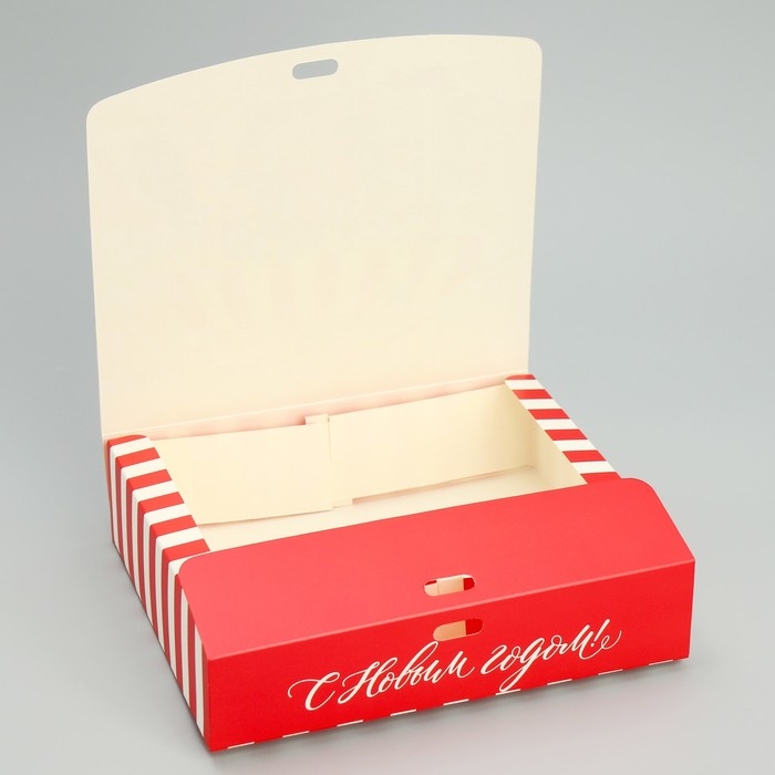 Коробка подарочная новогодняя складная &laquo;Новогодние истории&raquo;, 20 х 18 х 5 см, БЕЗ ЛЕНТЫ, Новый год