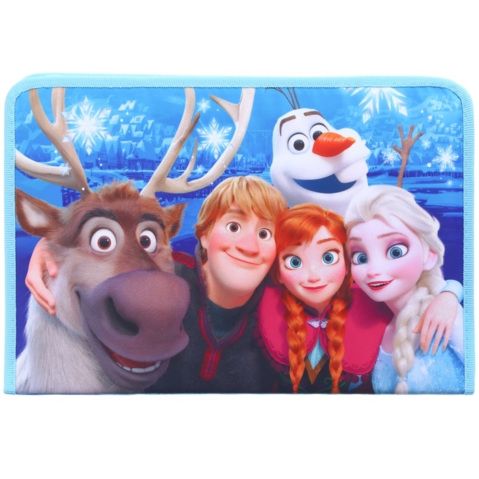 Папка для труда А4 с пеналом, на молнии, текстиль, Холодное сердце Папка для труда А4 с пеналом, на молнии, текстиль, Холодное сердце