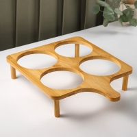 Набор салатников стеклянных на подставке &laquo;Ронда&raquo;, 330 мл, 27,5&times;7 см, 4 шт