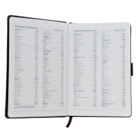 Ежедневник недатированный А5, 140 листов в клетку, с калькулятором, с хлястиком, обложка кожзам, МИКС