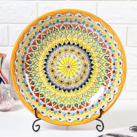 Ляган узбекский Риштанская керамика "Узоры" для плова, 33 см Ляган узбекский Риштанская керамика "Узоры" для плова, 33 см