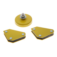 Набор магнитных угольников для сварки ТУНДРА, 45,90,135&deg;, 4 кг, 2 шт. + клемма, 200 А, 7 кг