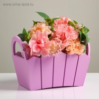 Кашпо деревянное 25&times;16&times;17 см "Мария", ручки боковые, МДФ, сирень