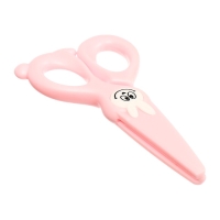 Ножницы 11,8см пластиковые ручки, закругленные концы лезвий, Зайчик розовый CALLIGRATA