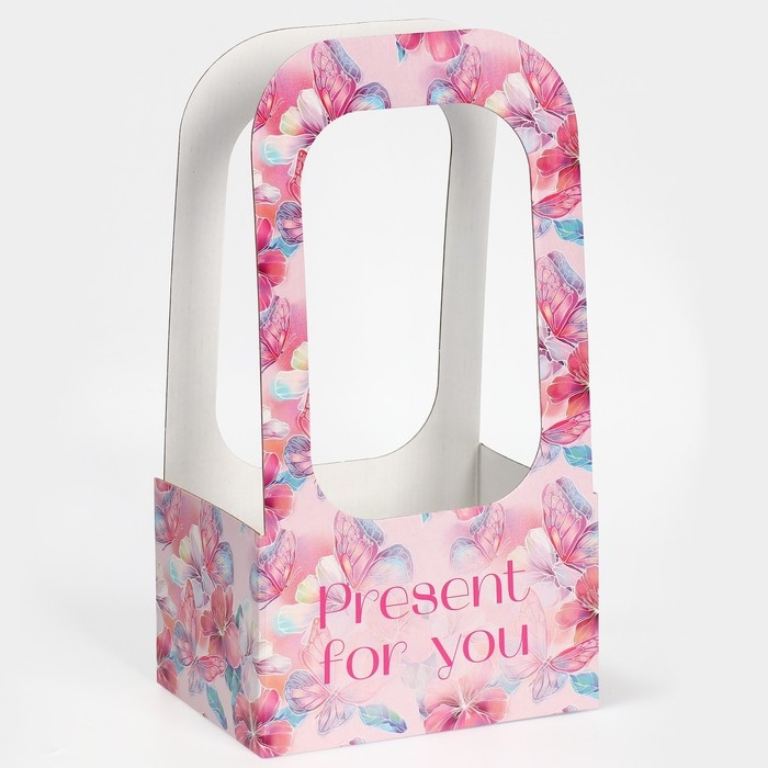 Коробка-переноска для цветов &laquo;Для тебя&raquo;, 17 &times; 12 &times; 32 см