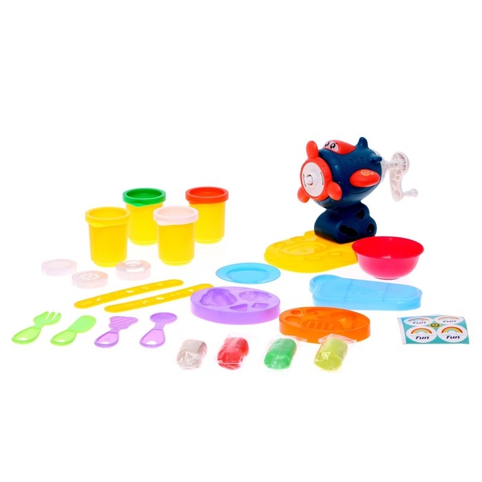 Набор для игры с пластилином &laquo;Веселый самолетик&raquo;, 4 баночки с пластилином, МИКС