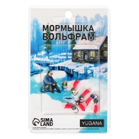 Мормышка Жук красный, чёрная полоска + шар гранен хамелеон, вес 0.9 г