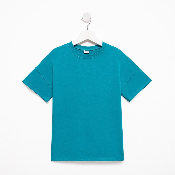Футболка детская MINAKU:Basic line kids цвет аквамарин, рост 146