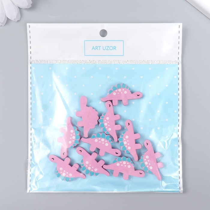 Декор для творчества дерево "Динозаврики" набор 10 шт 3,4х1,8 см