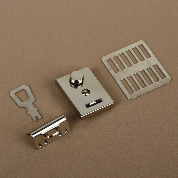 Застёжка для сумки, 3,5 &times; 2,6 см, цвет серебряный