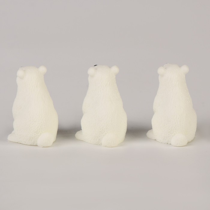 Миниатюра кукольная «Белый медведь», набор 3 шт., размер 1 шт. — 2 × 2 × 3 см Миниатюра кукольная «Белый медведь», набор 3 шт., размер 1 шт. — 2 × 2 × 3 см