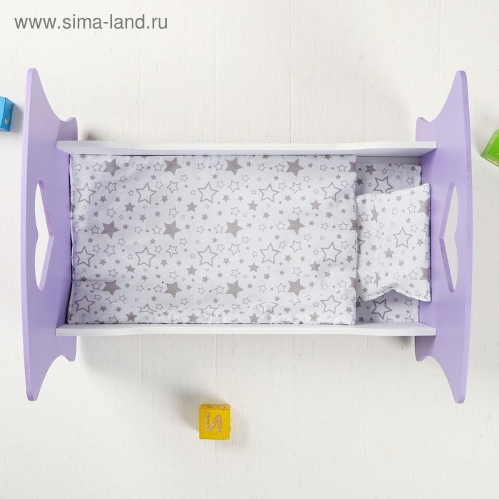 Кроватка-люлька «Сердце ангела» белый/сиреневый, МИКС Кроватка-люлька «Сердце ангела» белый/сиреневый, МИКС