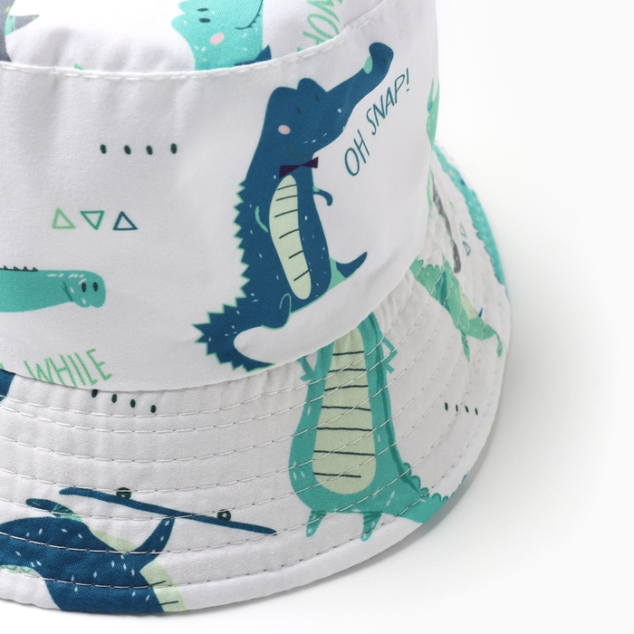 Панама детская KAFTAN "Крокодилы" р.50 белый