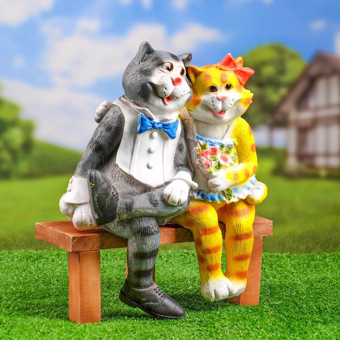 Садовая фигура Садовая фигура "Коты на лавке" 18х42х40см