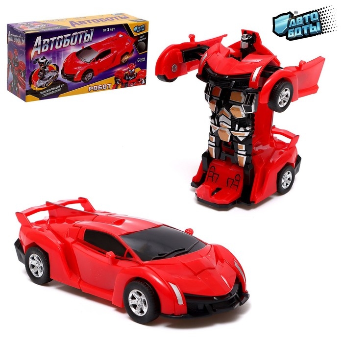 Робот инерционный &laquo;Спорткар&raquo;, трансформируется при столкновении, цвета МИКС