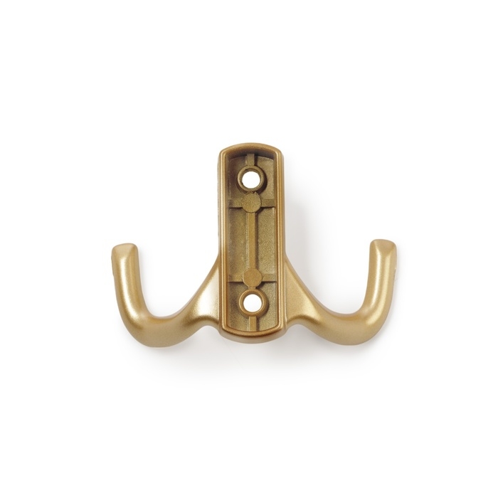 Крючок мебельный ТУНДРА TKD011SG, двухрожковый, цвет матовое золото Крючок мебельный ТУНДРА TKD011SG, двухрожковый, цвет матовое золото