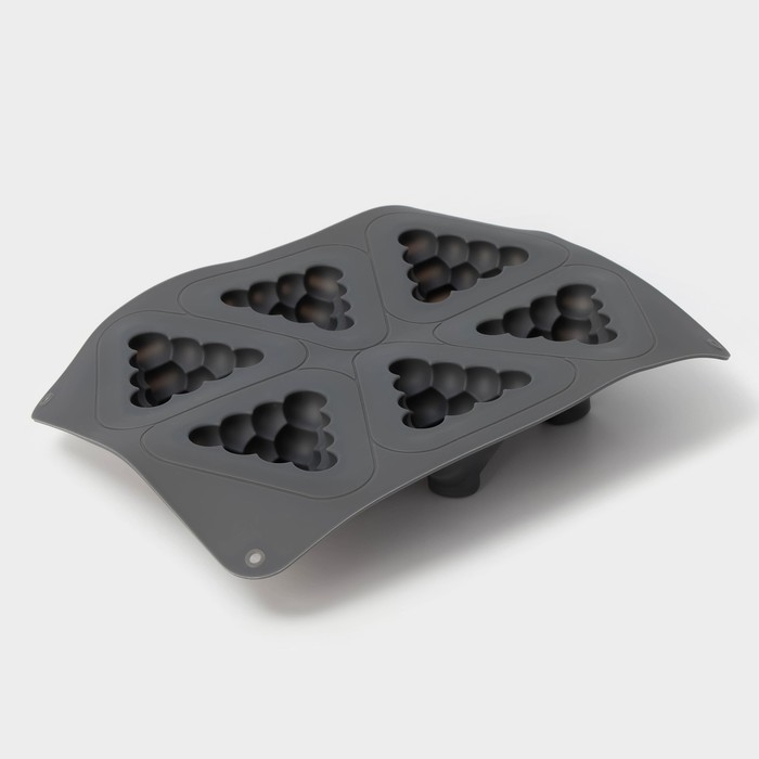 Форма для выпечки и муссовых десертов KONFINETTA «Рафаэль», силикон, 28,5×21,5×5 см, 6 ячеек (7×4,9 см), цвет серый Форма для выпечки и муссовых десертов KONFINETTA «Рафаэль», силикон, 28,5×21,5×5 см, 6 ячеек (7×4,9 см), цвет серый