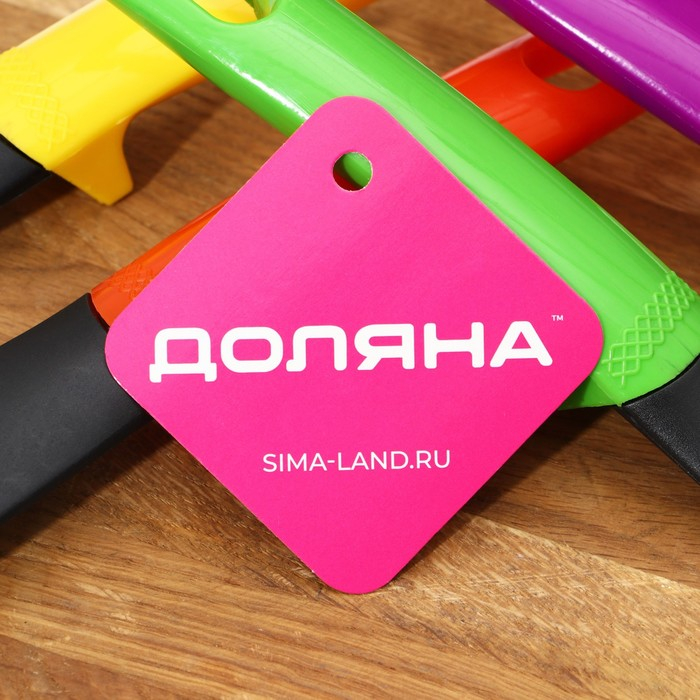 Набор кухонных принадлежностей Доляна &laquo;Монпансье&raquo;, 6 предметов, на подставке, цвет МИКС