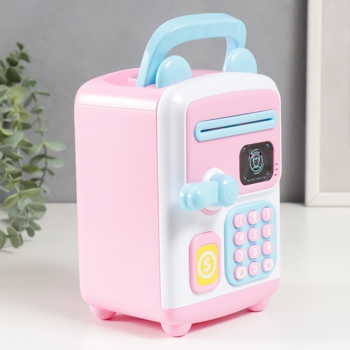 Копилка пластик Копилка пластик "Сейф с ушками" кодовый замок, звук АА МИКС 19,5х14х26 см