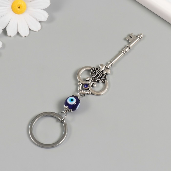 Брелок от сглаза металл "Ключ с короной" 3х8,2 см