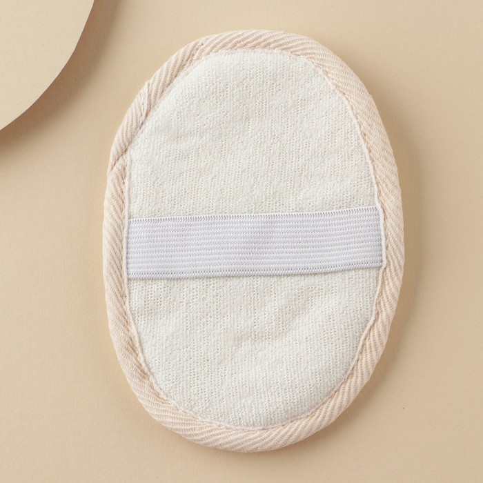 Мочалка для тела, овальная с хлопком, 10 см Мочалка для тела, овальная с хлопком, 10 см