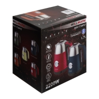 Чайник электрический WILLMARK WEK-1738PST, металл, 1.7 л, 2200 Вт, оранжевый Чайник электрический WILLMARK WEK-1738PST, металл, 1.7 л, 2200 Вт, оранжевый