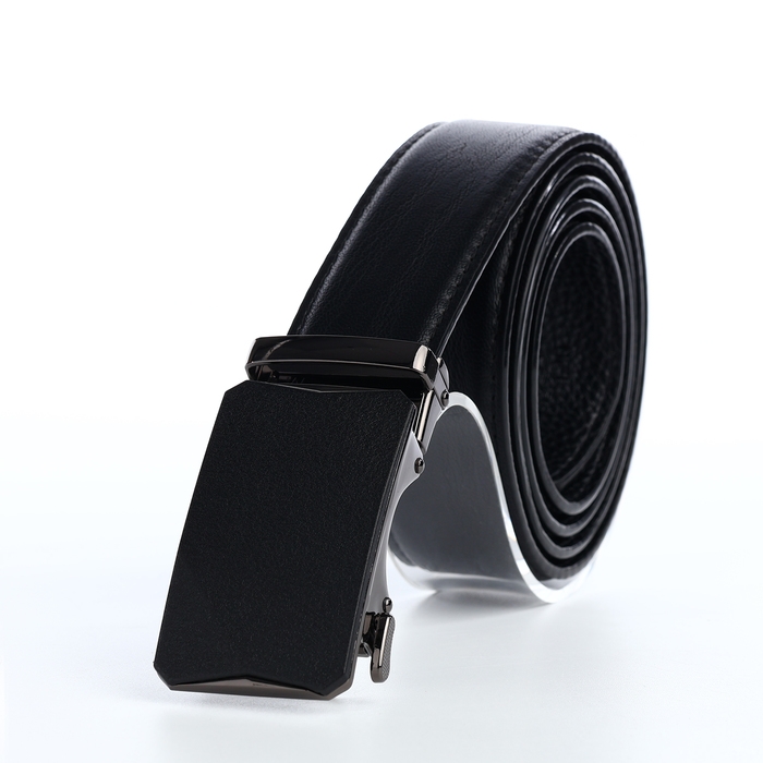 Ремень мужской, ширина 3,6 см, винт, пряжка автомат, цвет чёрный Ремень мужской, ширина 3,6 см, винт, пряжка автомат, цвет чёрный