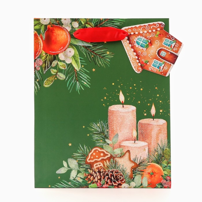 Новый год. Пакет подарочный Новый год. Пакет подарочный "Уют", люкс, 18 х 22,3 х 10 см.