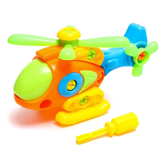 Конструктор винтовой &laquo;Вертолёт&raquo;, с отвёрткой, 18 деталей, МИКС