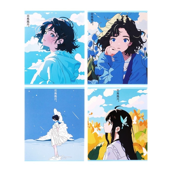 Тетрадь 48 листов в клетку Calligrata Тетрадь 48 листов в клетку Calligrata "Аниме", картонная обложка, глянцевая ламинация, блок офсет МИКС